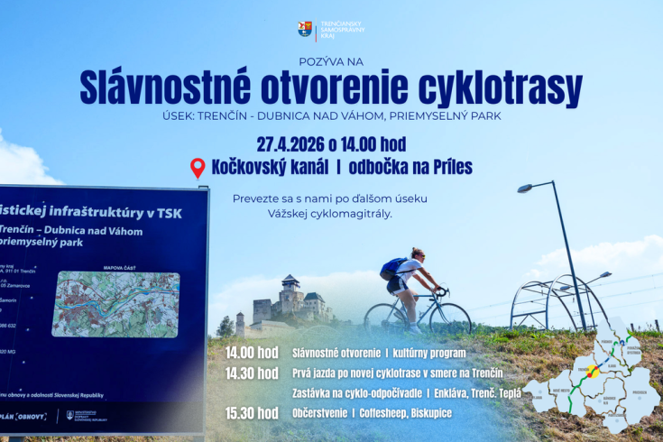 Otvorte s nami nový úsek Vážskej cyklomagistrály spoločnou jazdou na bicykloch