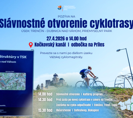 Otvorte s nami nový úsek Vážskej cyklomagistrály spoločnou jazdou na bicykloch