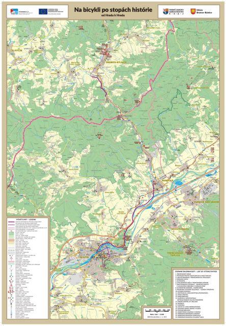 Mapa - Na bicykli po stopách histórie